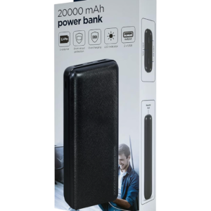 Gembird PB20-02 power bank Lithium Polymer (LiPo) 20000 mAh Black